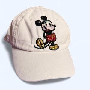 Disney Pink Baseball Cap with Sequin Mickey